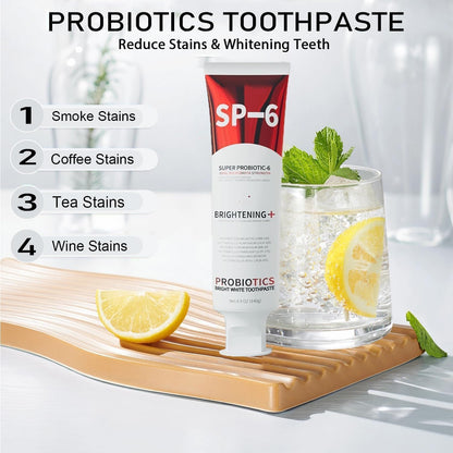 SP-6 Probiotics Whitening Toothpaste – 6 Probiotics, Fluoride-Free, Mint