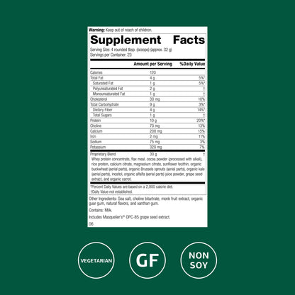 Standard Process SP Complete – Whole-Food Immune & Liver Support, Vegetarian Chocolate, 26 oz