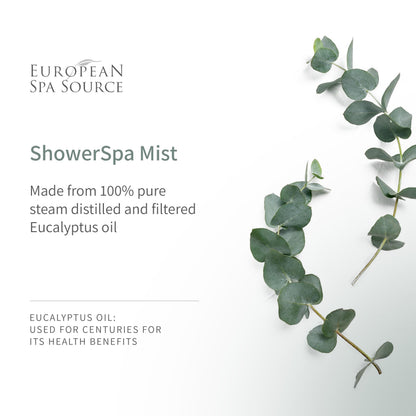 European Spa Source Energizing Lemongrass + Eucalyptus ShowerSpa Mist – Aromatherapy, 4 fl oz