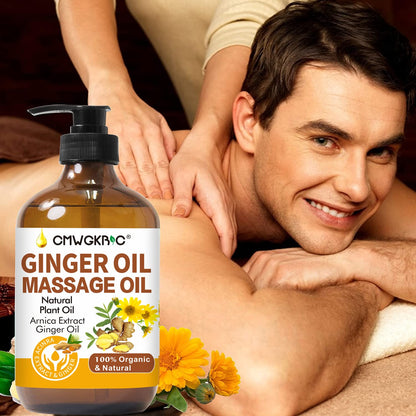 2 Pack Ginger Oil for Massage Therapy - Lymphatic Drainage & Sore Muscle Relief
