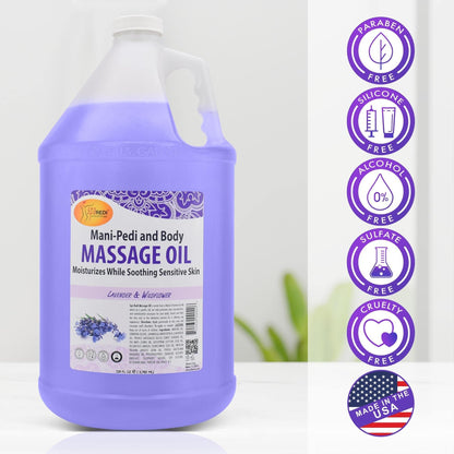 SPA REDI Massage Oil – Lavender Wildflower (128 Oz) | Full Body Massage Therapy