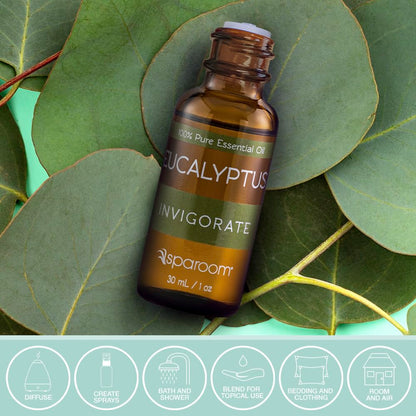 SpaRoom Aromatherapy Eucalyptus Essential Oil – Invigorate (100% Pure & Undiluted, 30 mL)