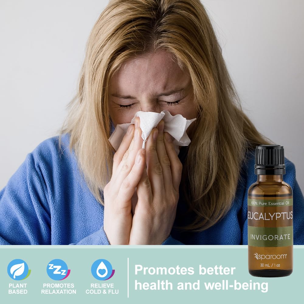SpaRoom Aromatherapy Eucalyptus Essential Oil – Invigorate (100% Pure & Undiluted, 30 mL)