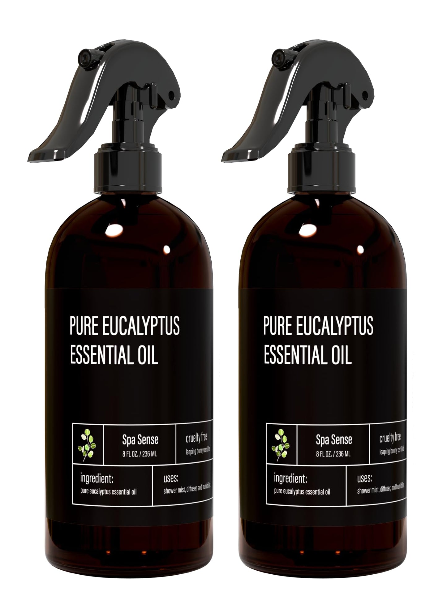 Spa Sense Pure Eucalyptus Shower Mist & Steam Room Spray – 8oz 2 Pack