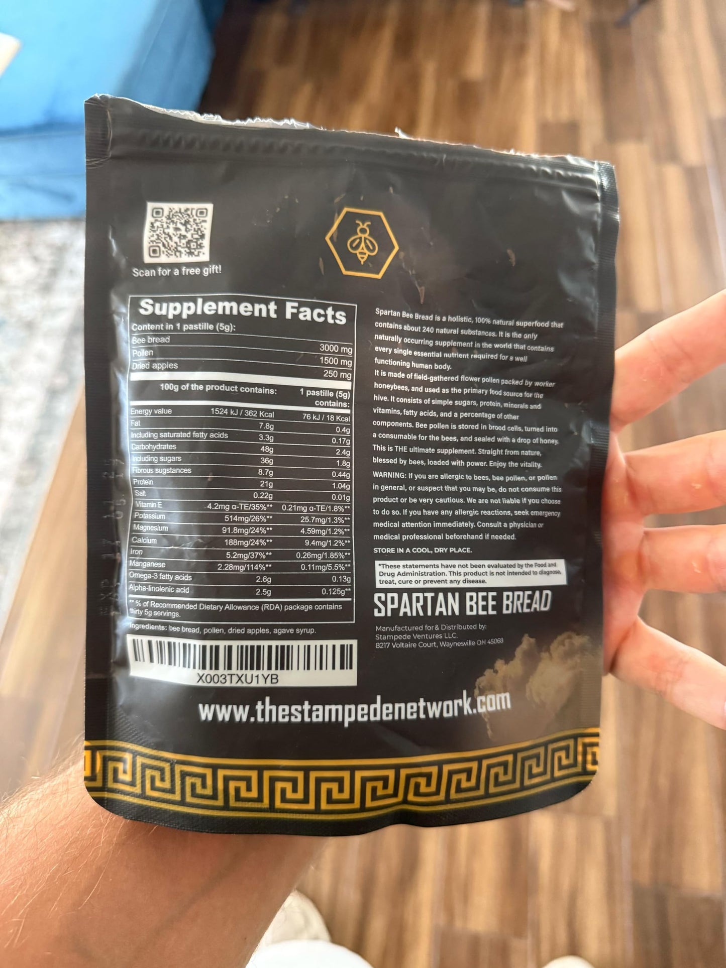 Spartan Bee Bread Chewables by The Stampede Network | Raw Organic Bee Bread Multivitamin