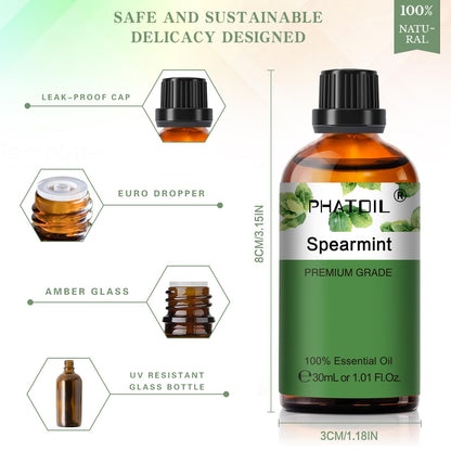 Spearmint Essential Oil 30ml | PHATOIL Pure Aromatherapy for Diffusers & DIY
