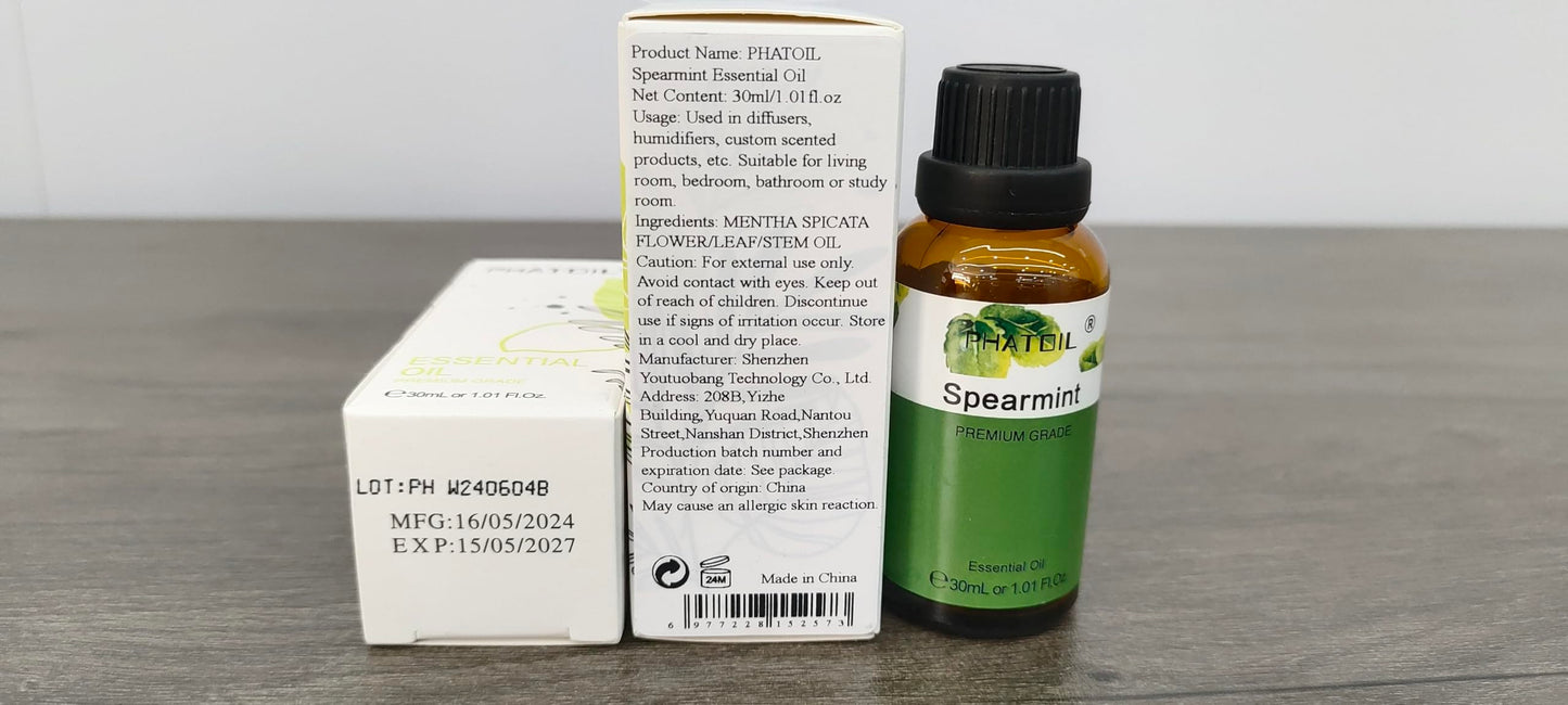 Spearmint Essential Oil 30ml | PHATOIL Pure Aromatherapy for Diffusers & DIY