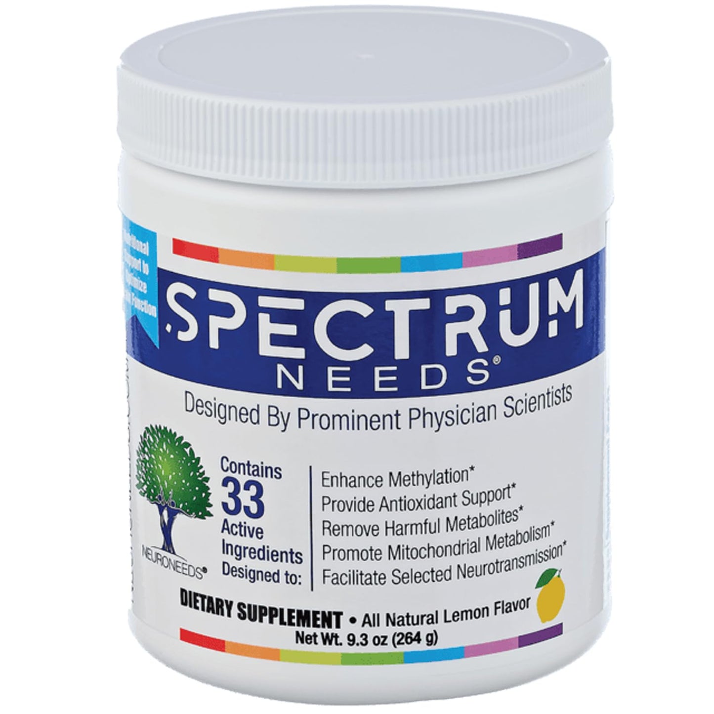 SpectrumNeeds® by NeuroNeeds – Comprehensive 33-Ingredient Nutritional Support (Lemon Flavor)