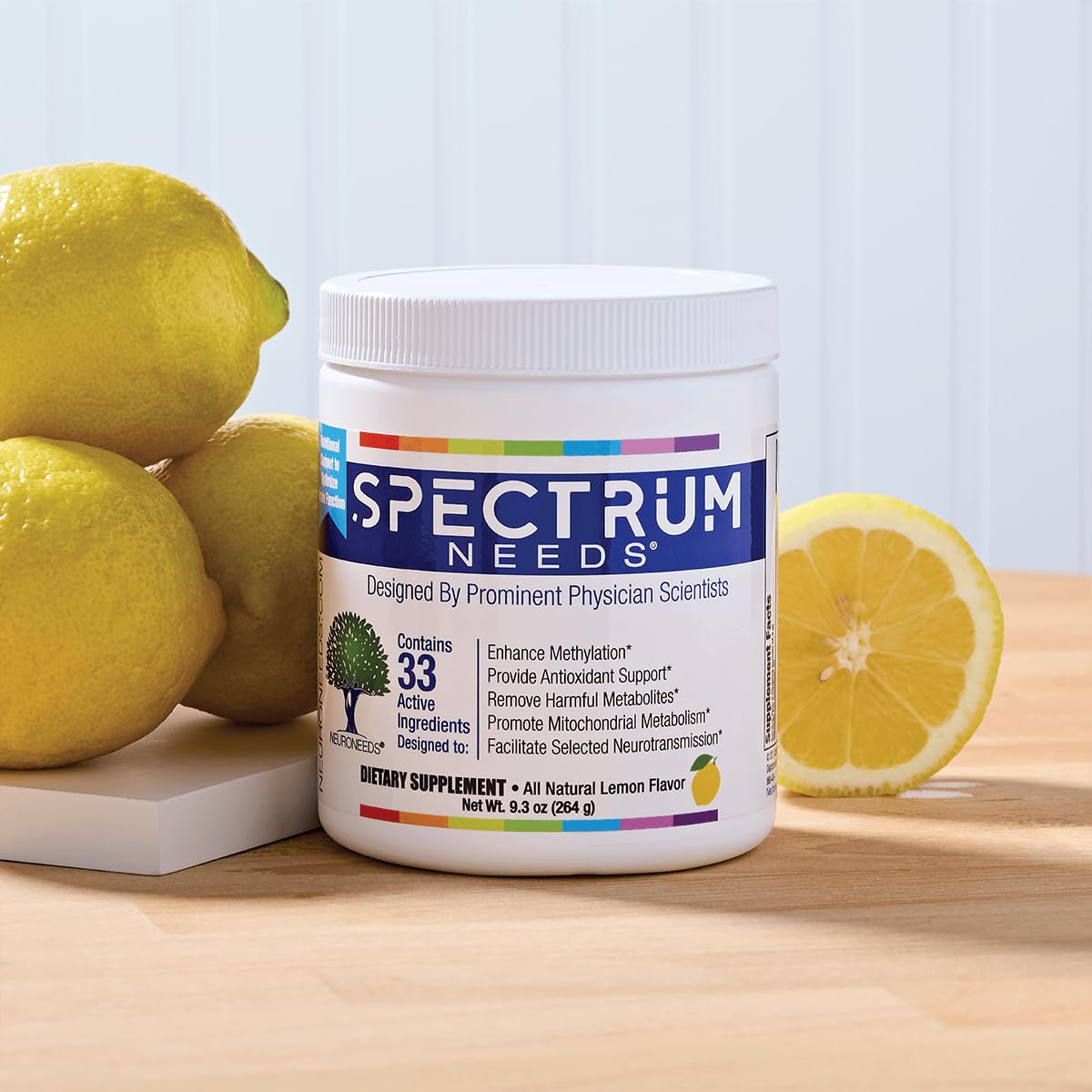 SpectrumNeeds® by NeuroNeeds – Comprehensive 33-Ingredient Nutritional Support (Lemon Flavor)