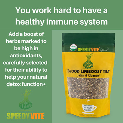 SpeedyVite Blood Cleansing LifeBoost Tea Organic – Herbal Immune Support