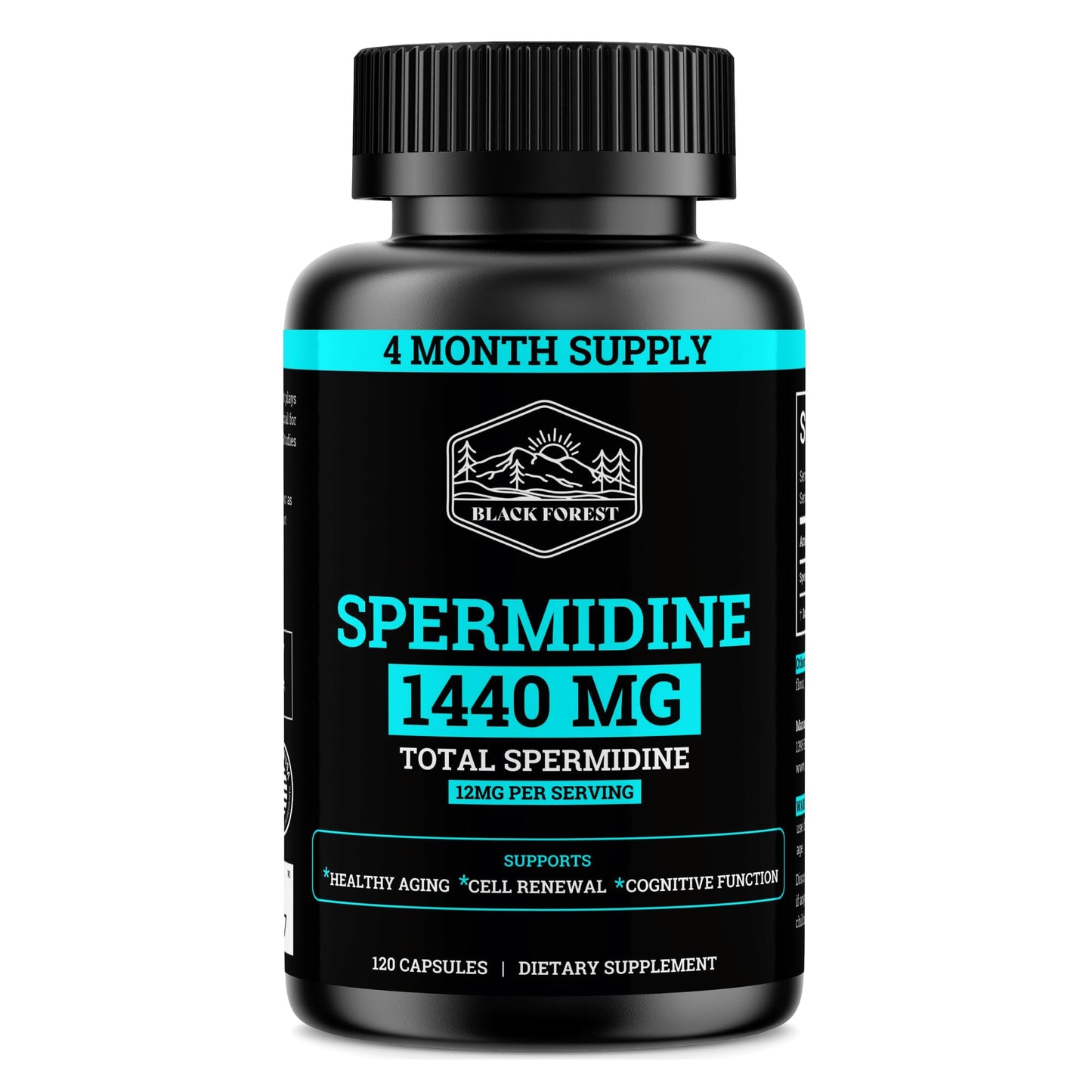Spermidine Supplement 1440mg – 99% Pure, 4 Months Supply for Cellular Health