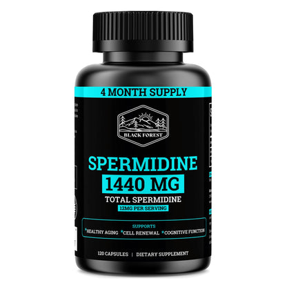 Spermidine Supplement 1440mg – 99% Pure, 4 Months Supply for Cellular Health