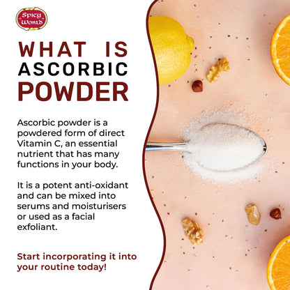 Spicy World Ascorbic Acid 1 LB Bulk Bag - Pure Vitamin C Powder - 100% Pure, Food Grade, Can be Used for Canning, Fruit, Pools - USP Grade (Pack of 2)