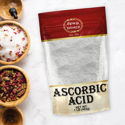 Spicy World Ascorbic Acid 1 lb – Pure Vitamin C Powder (USP, Food Grade)