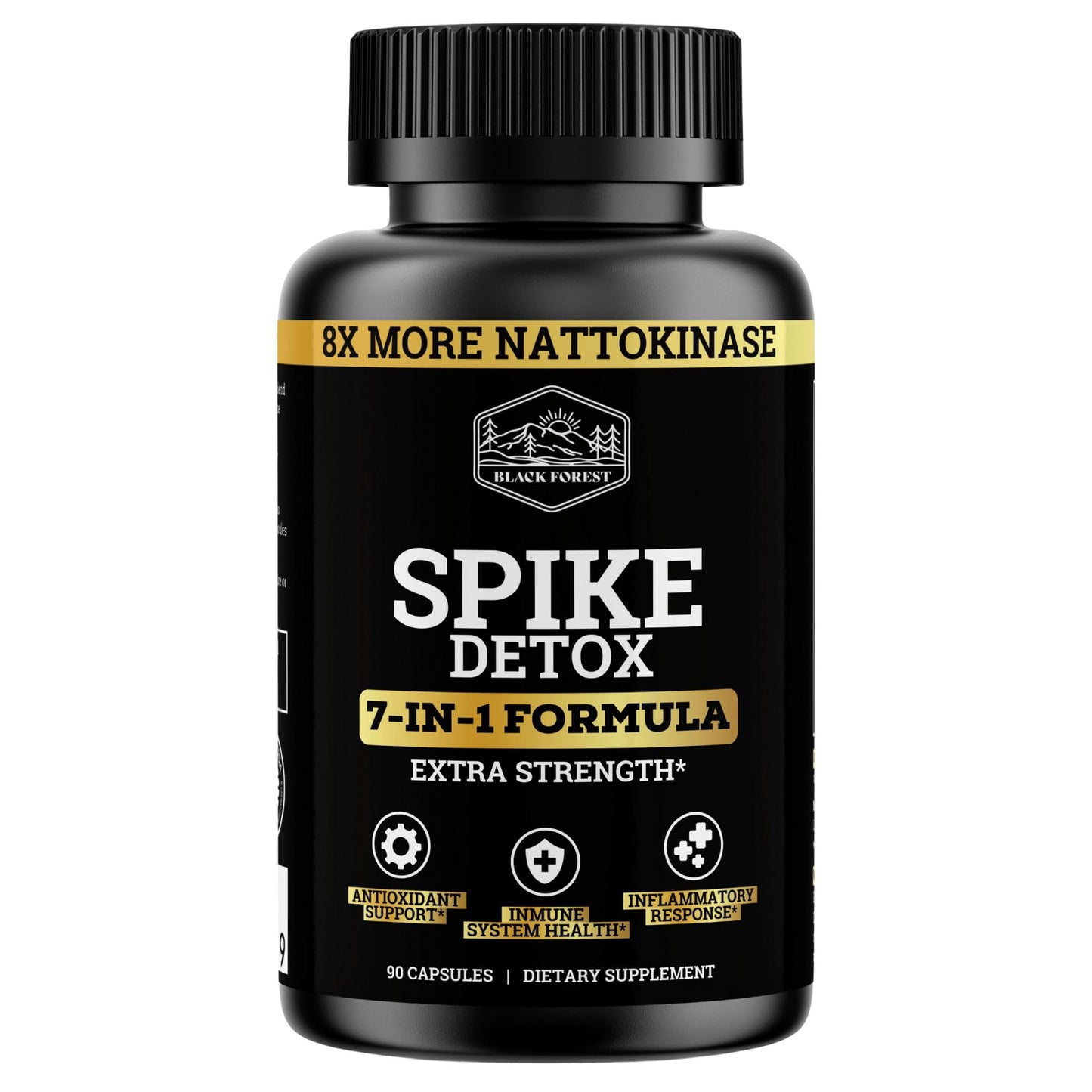 Black Forest The Ultimate Spike Detox: 8X Nattokinase, 7-In-1 Wellness Capsules (NAC, Quercetin, Zinc, Bromelain)