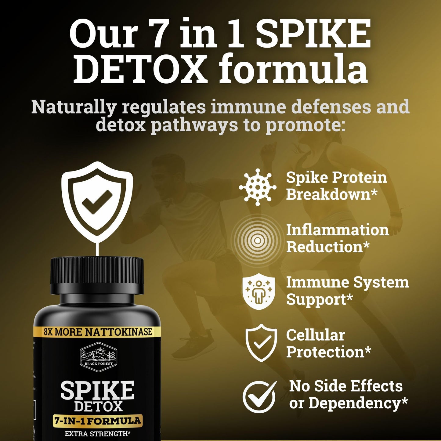Black Forest The Ultimate Spike Detox: 8X Nattokinase, 7-In-1 Wellness Capsules (NAC, Quercetin, Zinc, Bromelain)