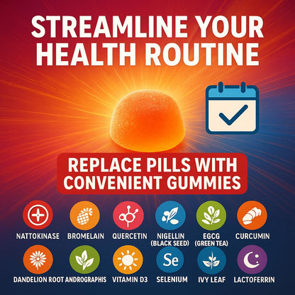 Spike Protein Detox Gummies – Nattokinase, Bromelain, Quercetin & Zinc