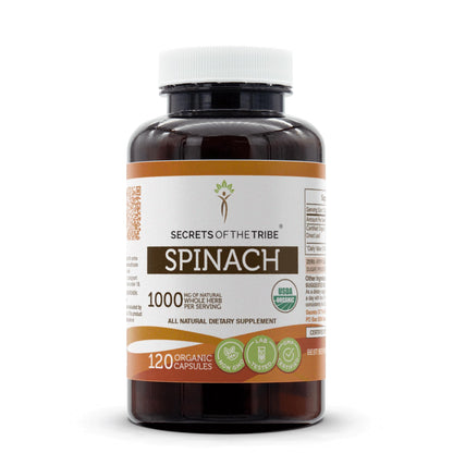 Secrets of the Tribe Spinach USDA Organic 120 Capsules, 1000 mg
