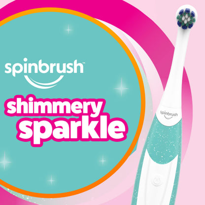 Spinbrush Kids Electric Toothbrush – Shimmery Sparkle, Battery-Powered