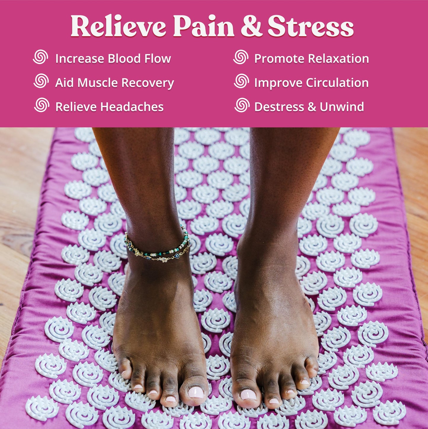 Spirol Acupressure Mat & Pillow Set – Back, Neck & Shoulder Pain Relief