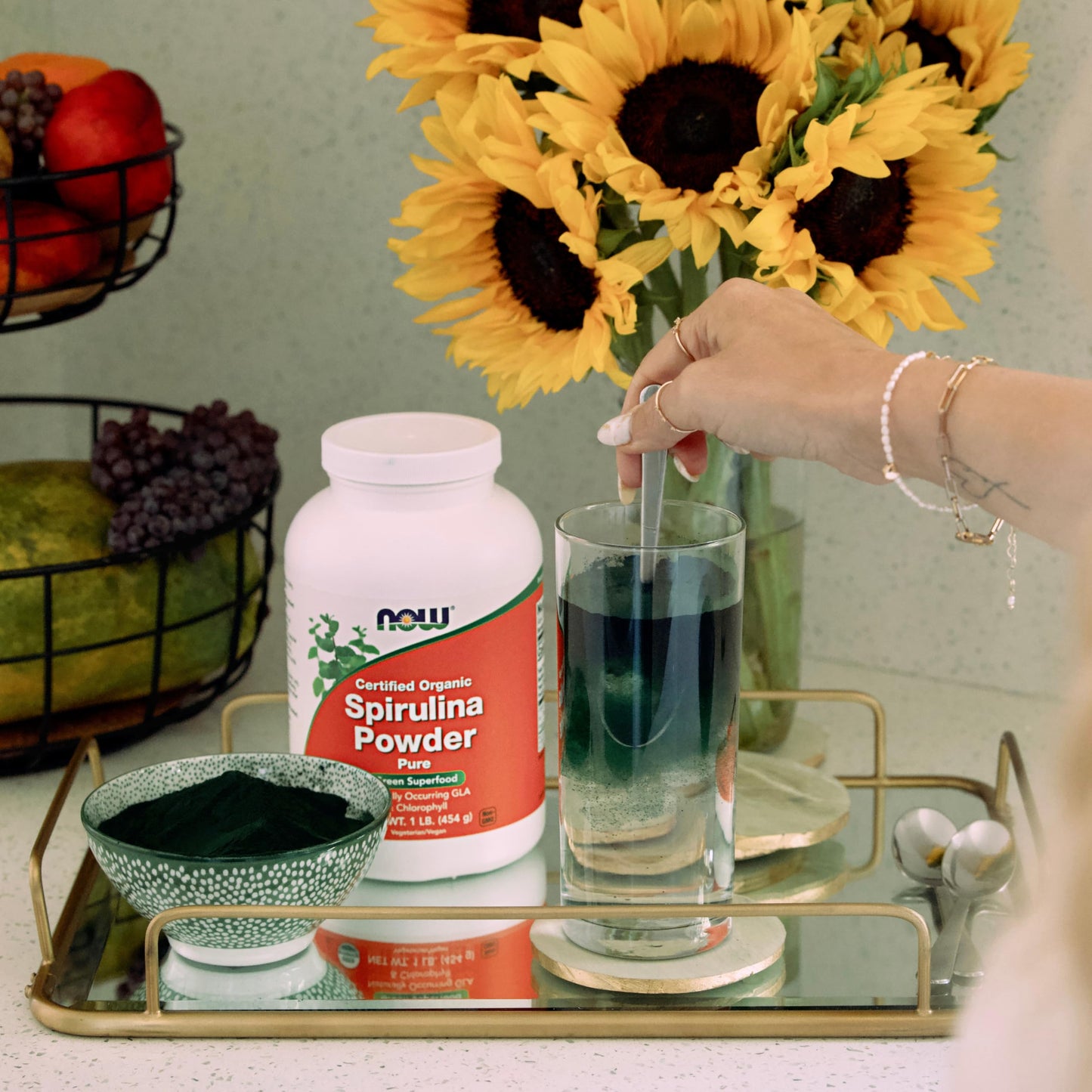 NOW Foods Organic Spirulina Powder – High Protein, Beta-Carotene, B-12, 1 lb
