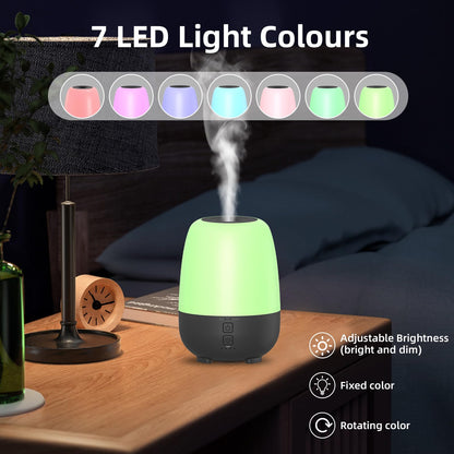 SPLITSKY 150ML Rechargeable Essential Oil Diffuser | 7-Hour Runtime, Cordless, 7-Color LEDs (Black)