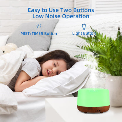 SPLITSKY 300ML Essential Oil Diffuser | Quiet 8H Run, 7-Color LED, Remote