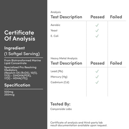 Double Wood SPM Max: 120 Softgels, 500mg | Specialized Pro-Resolving Mediators