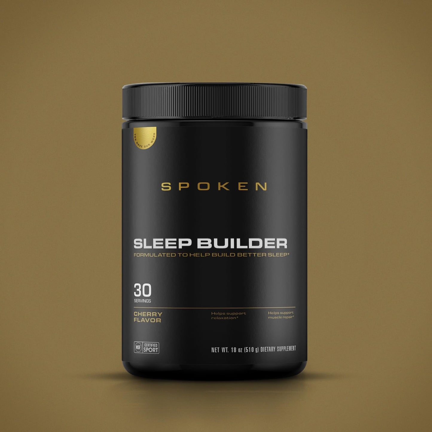 Spoken Nutrition Sleep Builder – Melatonin-Free Sleep Powder, 3 Magnesium Forms, Cherry Flavor, 30 Servings