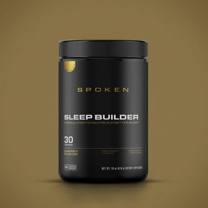 Spoken Nutrition Sleep Builder – Melatonin-Free Sleep Powder, 3 Magnesium Forms, Cherry Flavor, 30 Servings