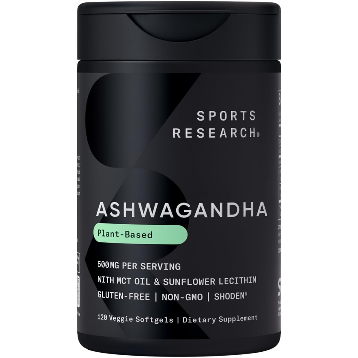 Sports Research Ashwagandha Softgels with Coconut MCT Oil – 120 Count – Shoden 35% Withanolides | Vegan & Gluten Free
