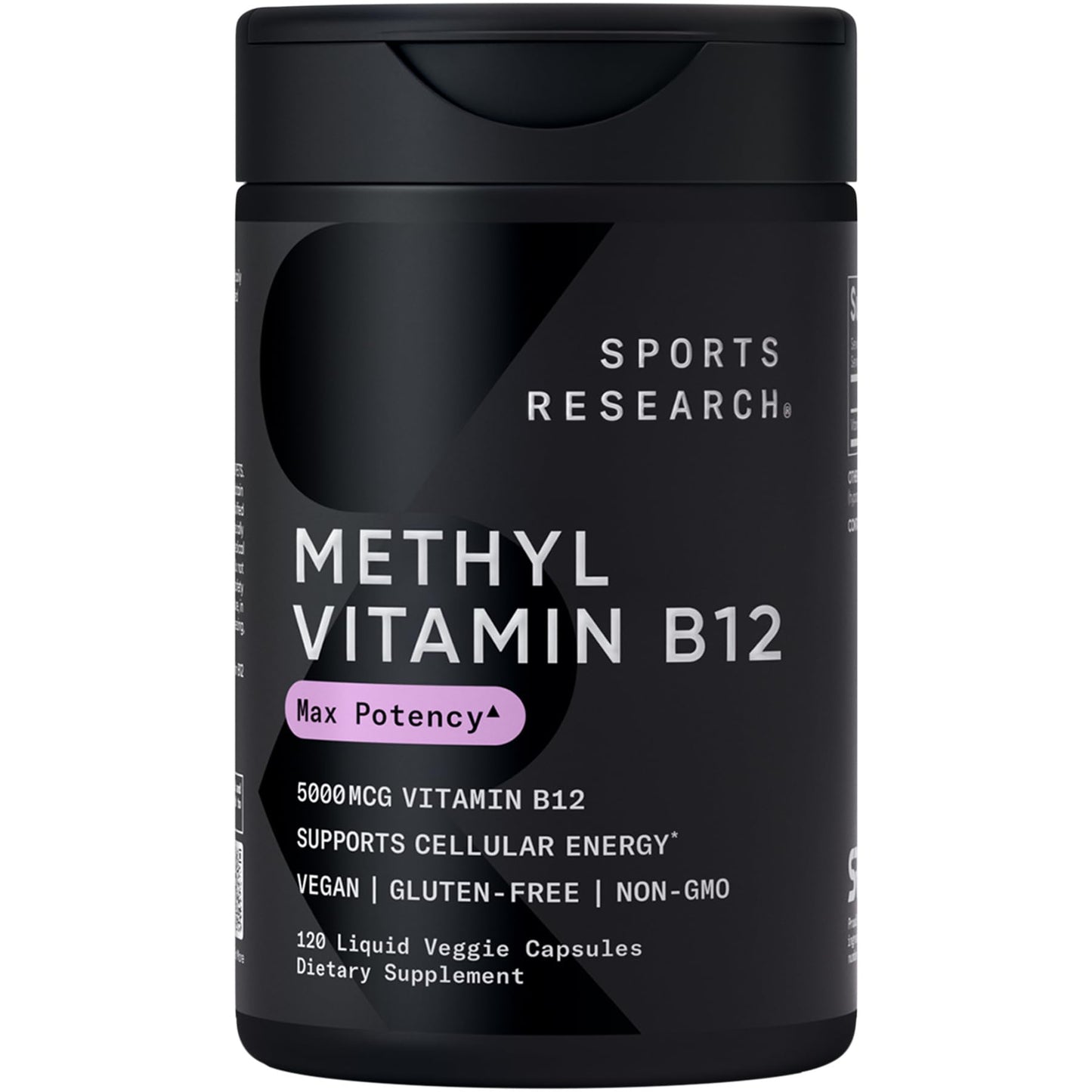 Sports Research Vitamin B12 5000mcg – Vegan Methylcobalamin, Non-GMO