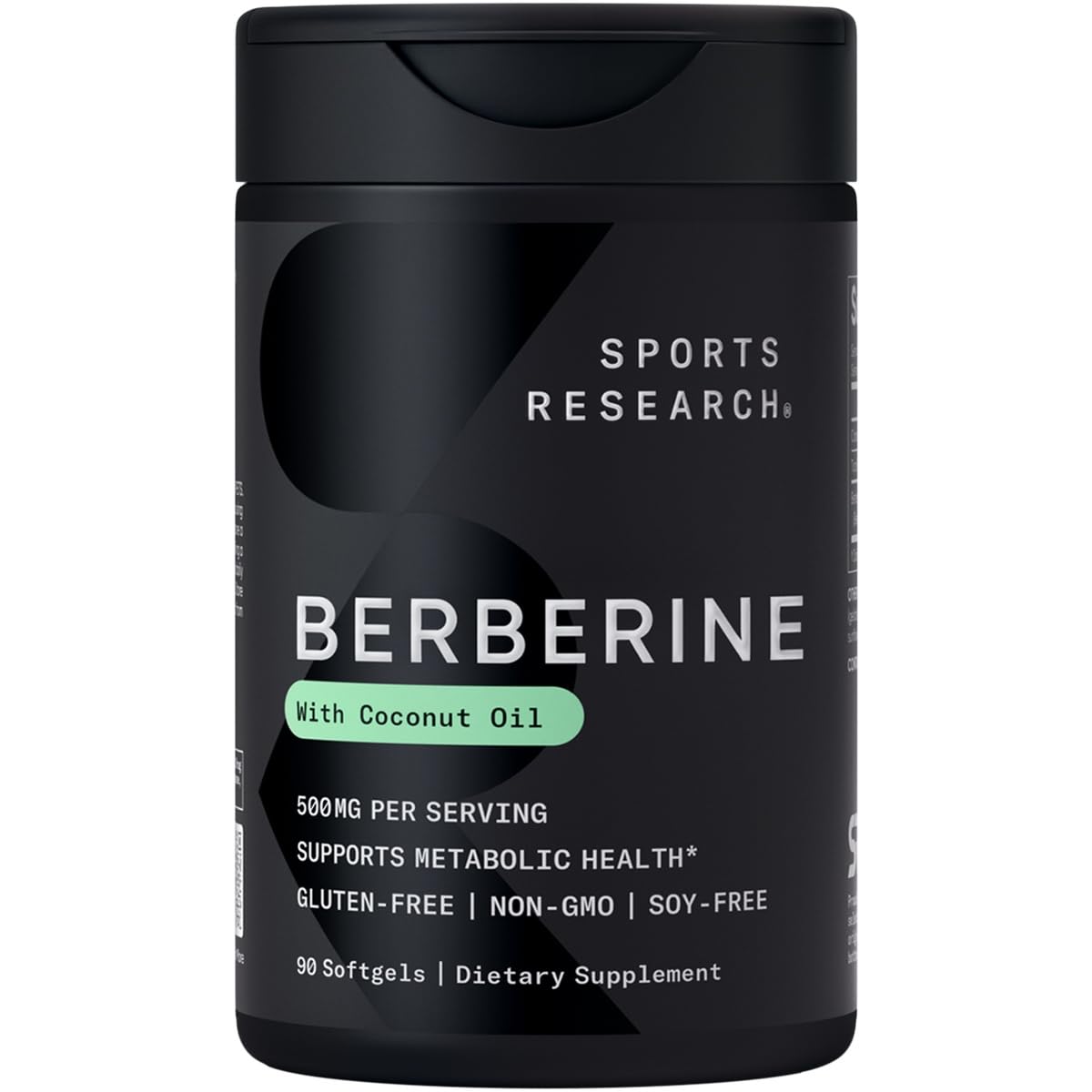 Sports Research Berberine 500mg Softgels with Coconut Oil