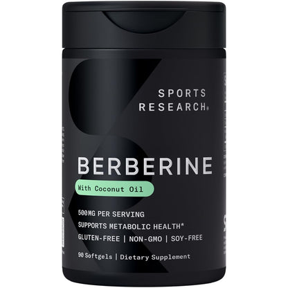 Sports Research Berberine 500mg Softgels with Coconut Oil