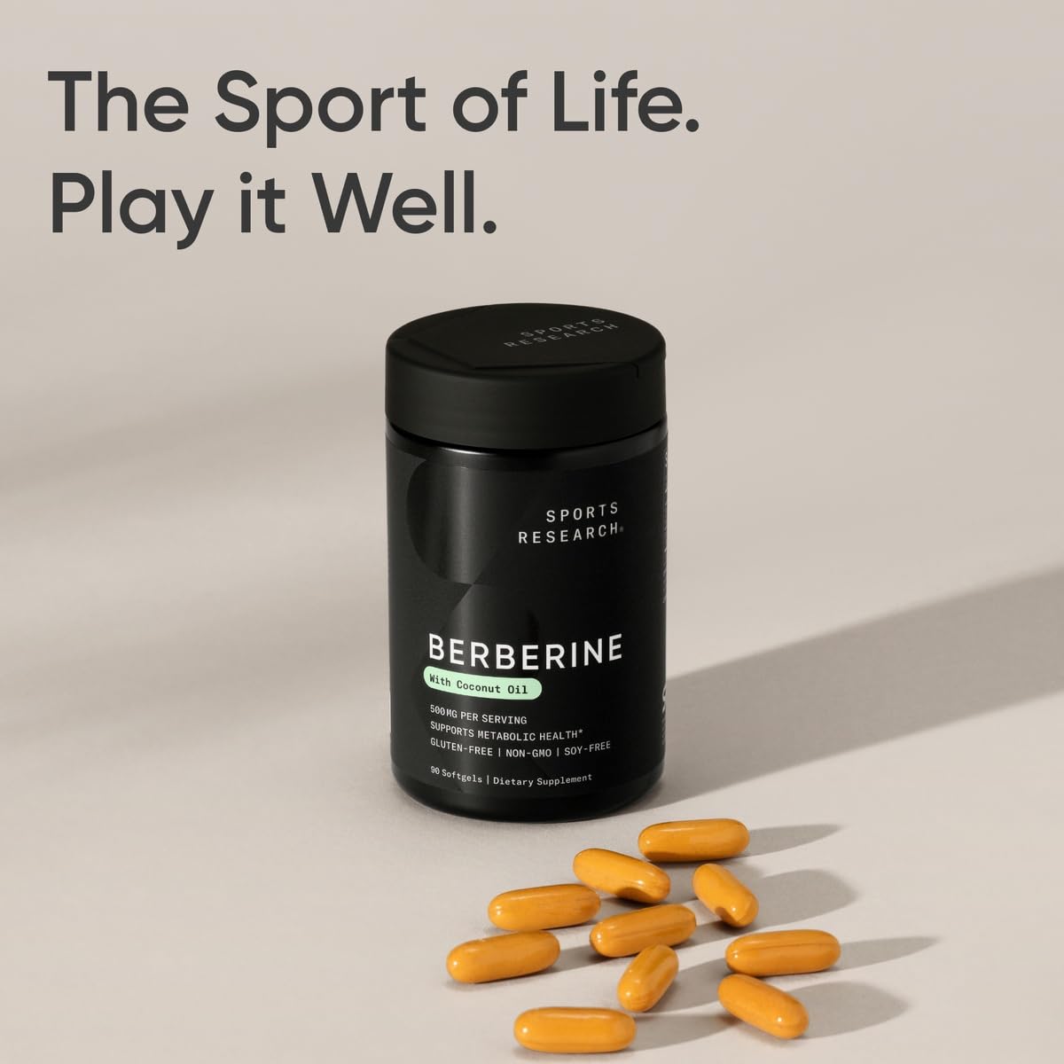Sports Research Berberine 500mg Softgels with Coconut Oil