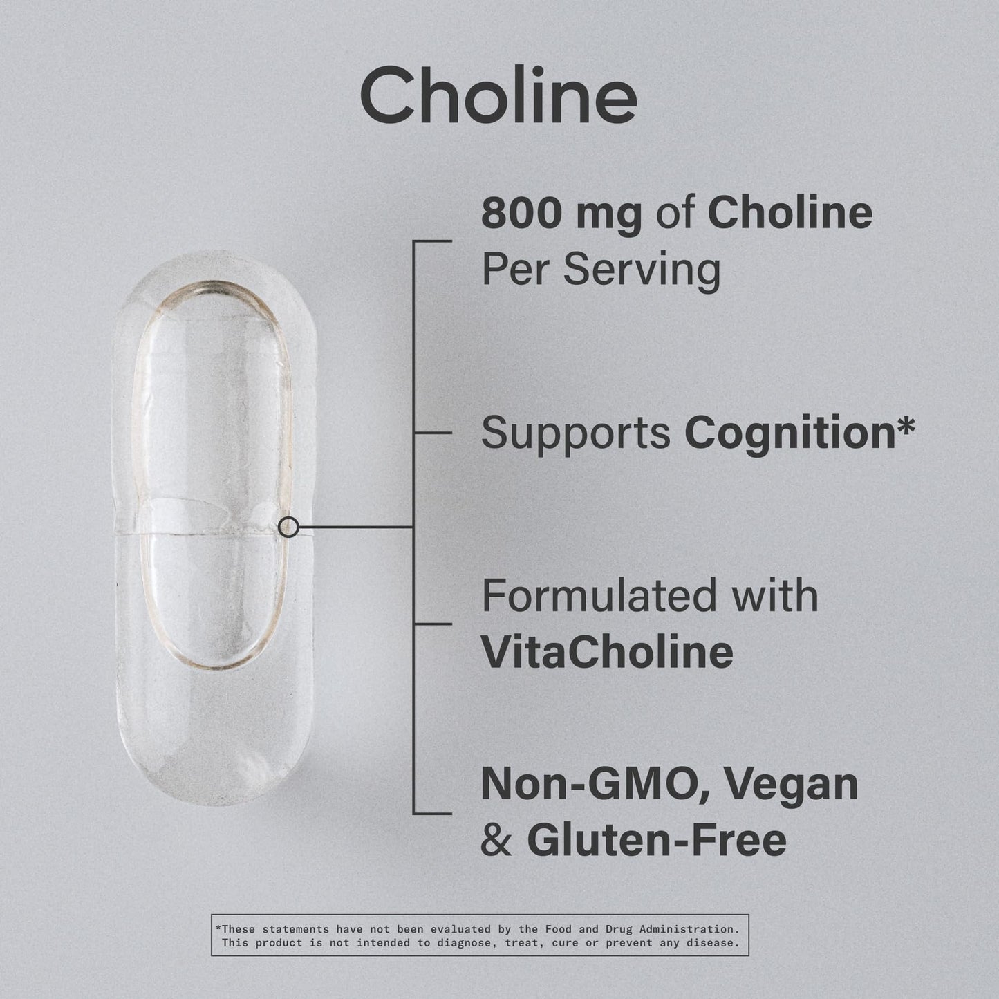 Sports Research Choline 800 mg | VitaCholine for Focus | Vegan Certified
