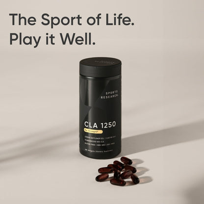 Sports Research CLA - 1250mg with Active Conjugated Linoleic Acid for Men and Women | Non-GMO, Soy & Gluten Free - 95% (180 Softgels)