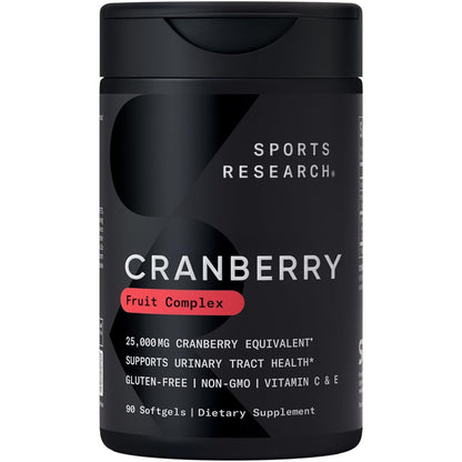Sports Research Cranberry Fruit Complex Softgels – Urinary Tract Health Support | Pacran & Vitamins C & E