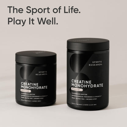 Sports Research Creatine Monohydrate - 5 g Micronized, 17.46 oz | Build Strength & Recovery
