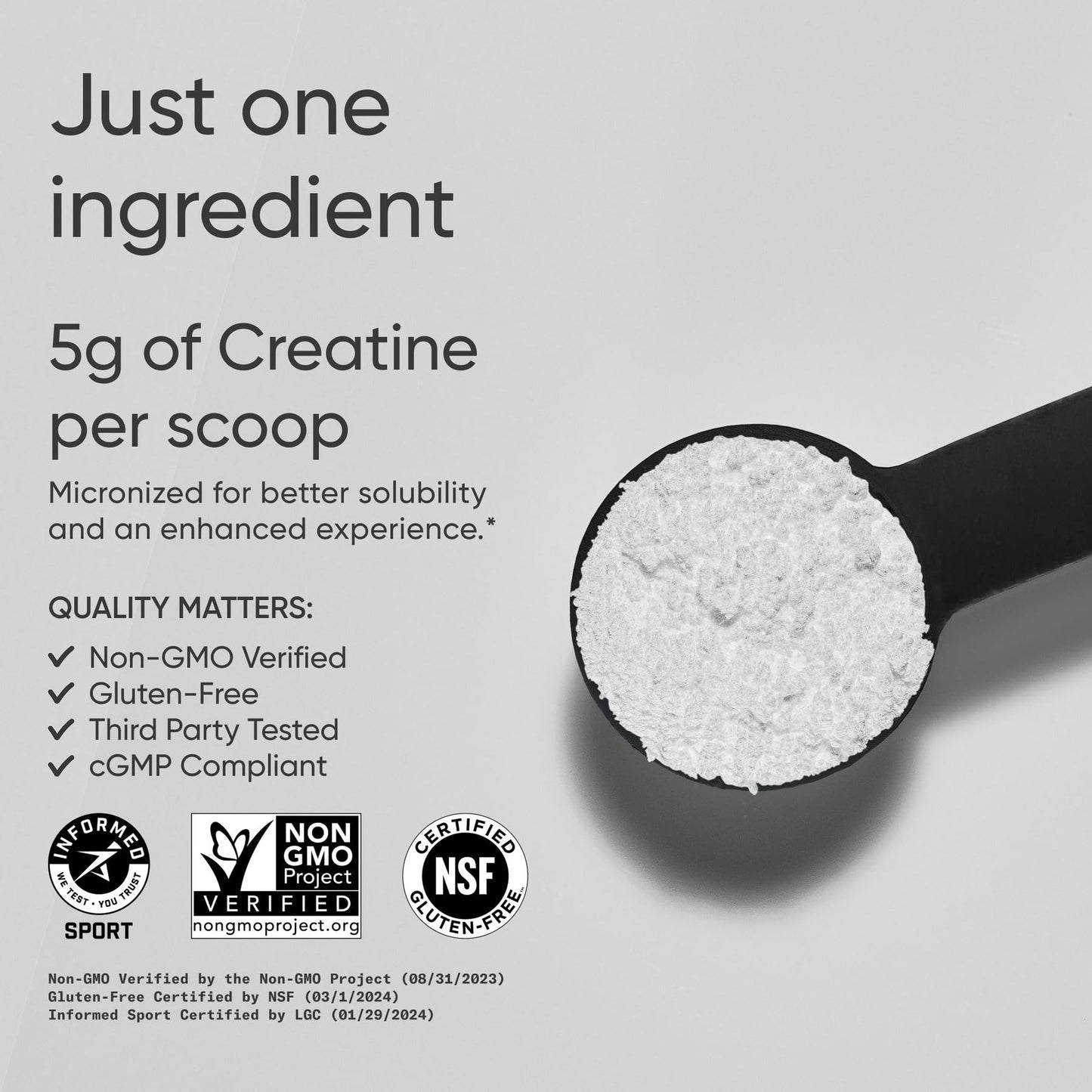 Sports Research Creatine Monohydrate - 5 g Micronized, 17.46 oz | Build Strength & Recovery