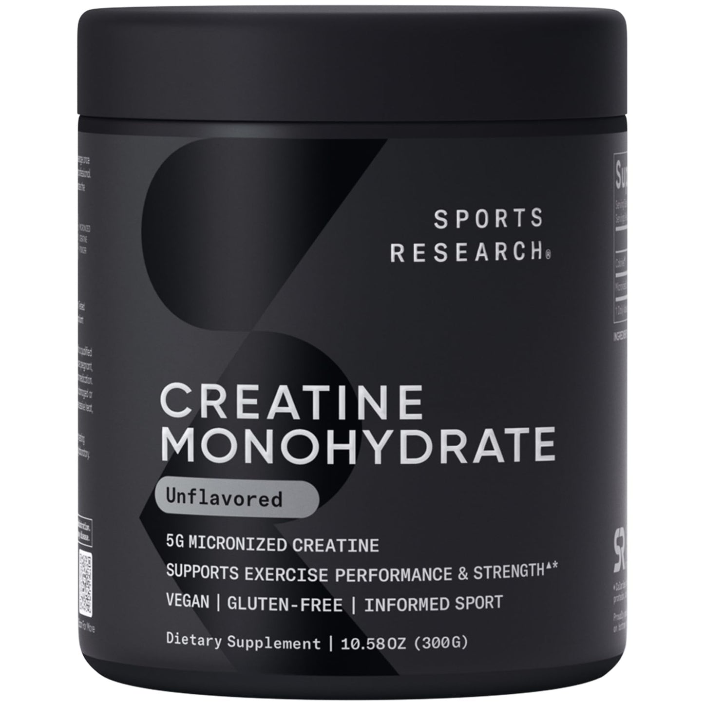 Sports Research Creatine Monohydrate – 5 g Micronized, 10.58 oz