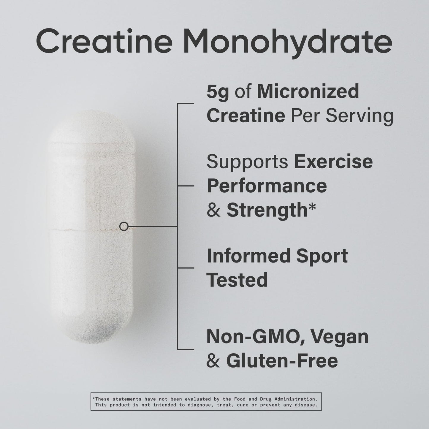 Sports Research Creatine Monohydrate Capsules - 5g per Serving, 30 Servings | Non-GMO, Vegan Certified