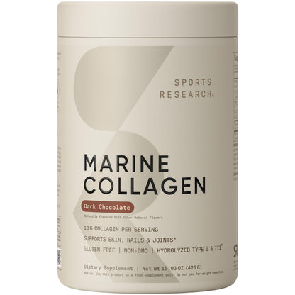 Sports Research Marine Collagen Peptides - Dark Chocolate for Hair, Skin & Joints