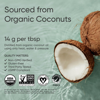 Sports Research Organic MCT Oil - Keto & Vegan MCTs C8, C10 from Coconuts - Fatty Acid Brain & Body Fuel, Non-GMO & Gluten Free - Flavorless Oil, Perfect in Coffee, Tea & Protein Shakes - 32 oz