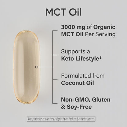 Sports Research MCT Oil Pills | Keto Fuel for Brain & Body | Non-GMO, Soy & Gluten Free