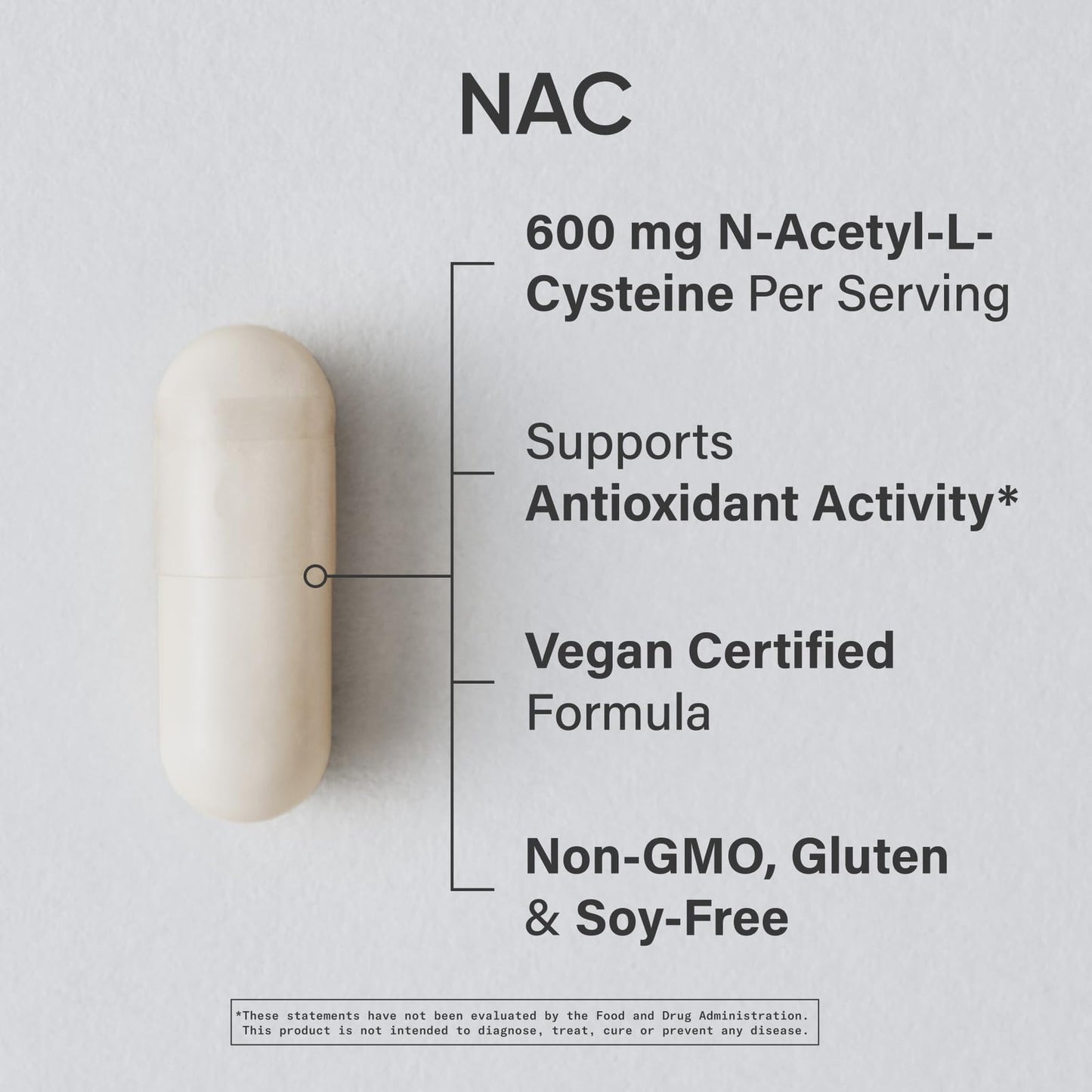 Sports Research N-Acetyl L-Cysteine (NAC) 600mg – 90 Veggie Capsules – Vegan, Non-GMO, Gluten Free | Lemon Aroma