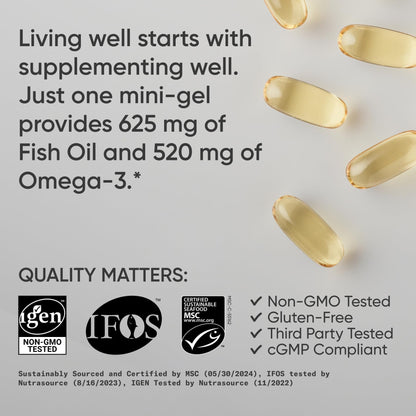 Sports Research Omega-3 Mini-Softgels — Wild Alaska Pollock, MSC Certified, 120 Count
