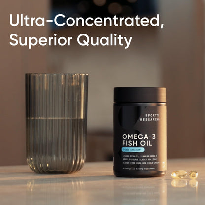 Sports Research Omega-3 Triple Strength Fish Oil 1250 mg | Burpless | 90 ct