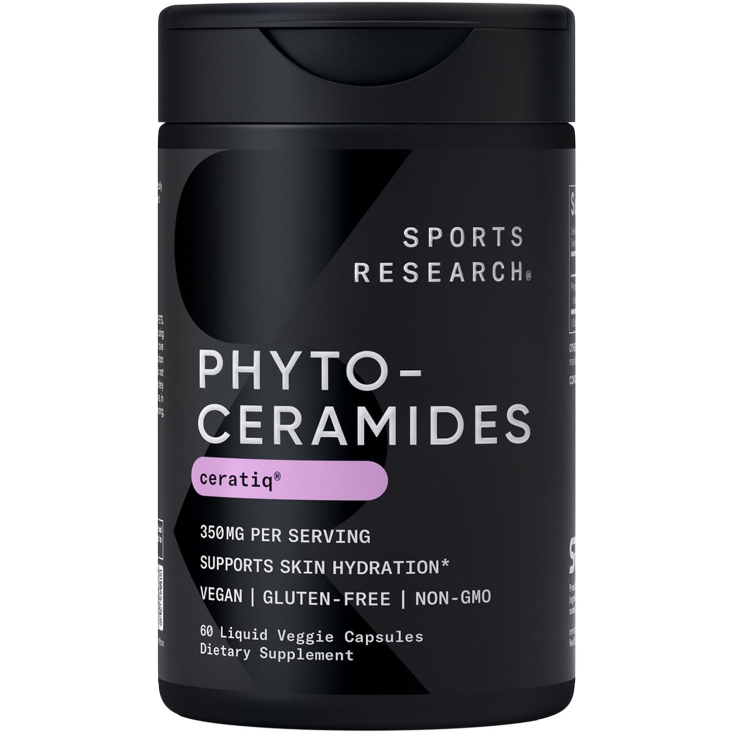 Sports Research Phytoceramides 350 mg – Vegan Ceramides for Skin Hydration, 60 Count
