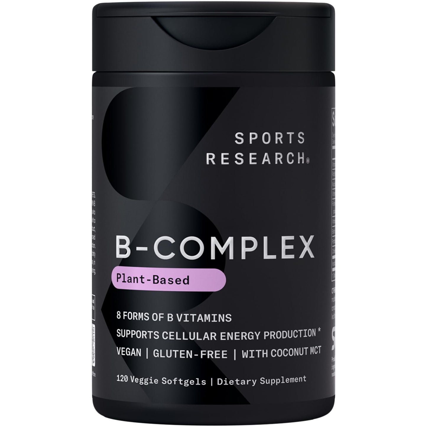 Sports Research Vitamin B-Complex – Full Spectrum B Vitamins, Methylated B12 & Folate